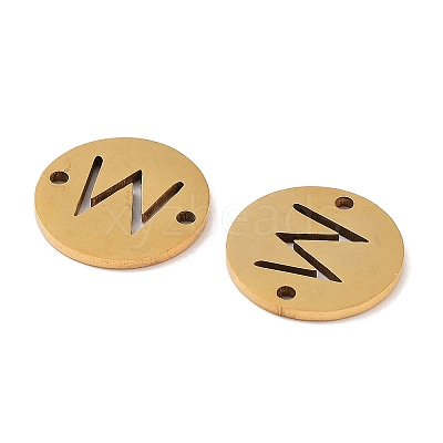 PVD Vacuum Plating 201 Stainless Steel Hollow Flat Round Links FIND-R149-03W-G-1