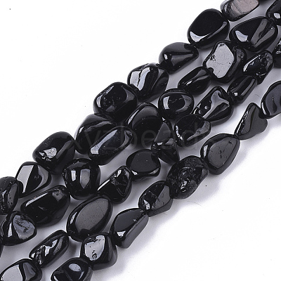 Natural Black Tourmaline  Beads Strands G-S363-027-1