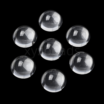 Transparent Half Round Glass Cabochons X-GGLA-R027-20mm-1