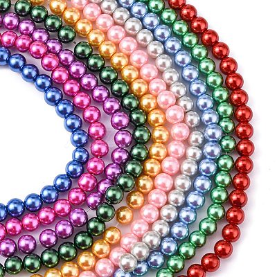 Eco-Friendly Glass Pearl Beads HY-J002-6mm-HX-M-1