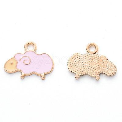 Alloy Enamel Pendants X-ENAM-R059-08B-RS-1
