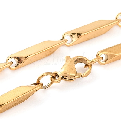 304 Stainless Steel Rectangle Link Chain Necklaces for Women NJEW-G140-05G-1