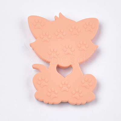 Food Grade Eco-Friendly Silicone Kitten Cabochons SIL-T052-08F-1