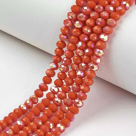 Electroplate Opaque Solid Color Glass Beads Strands EGLA-A034-P3mm-L03-1