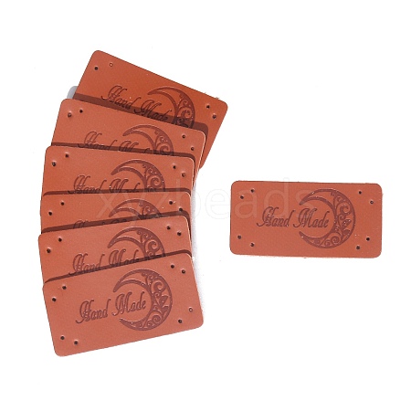 Rectangle Imitation Leather Label Tags PW-WG262B0-06-1