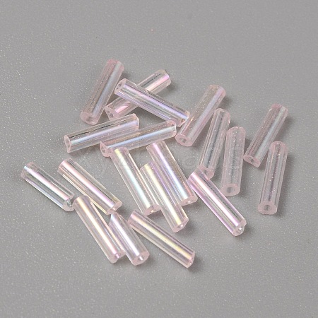 300Pcs Transparent Glass Round Bugle Beads GLAA-WH0015-74C-1