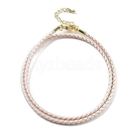 Polyester Cord Braided Necklace Makings MAK-L043-03G-21-1