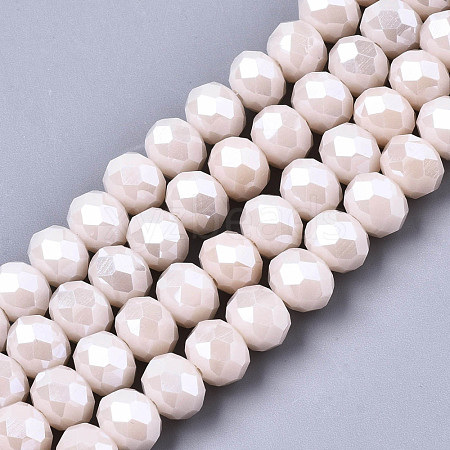 Electroplate Glass Beads Strands X-EGLA-A034-P6mm-A19-1