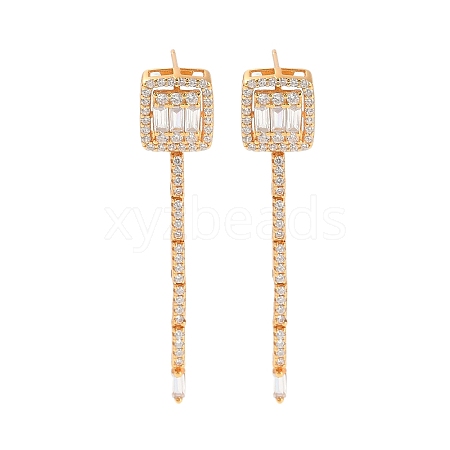 925 Sterling Silver Micro Pave Clear Cubic Zirconia Stud Earrings EJEW-U013-04G-1