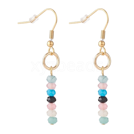 Natural White Jade Beads Dangle Earrings EJEW-JE04709-04-1