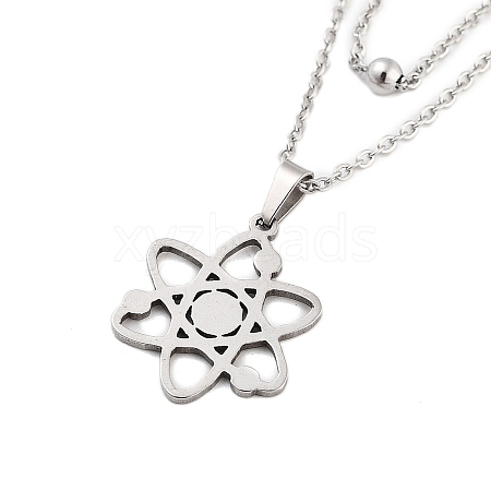 Stainless Steel Pendants Necklaces NJEW-U003-01G-P-1