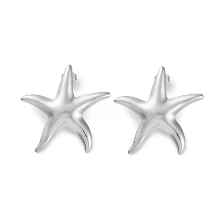 304 Stainless Steel Starfish Stud Earrings EJEW-K295-16P-1