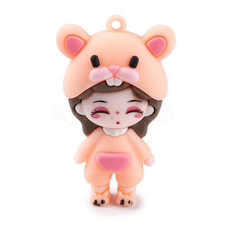 The 12 Chinese Zodiac Girl Doll PVC Plastic Pendants KY-S172-16A-1