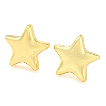 Rack Plating Brass Star Stud Earrings EJEW-P242-05G-1