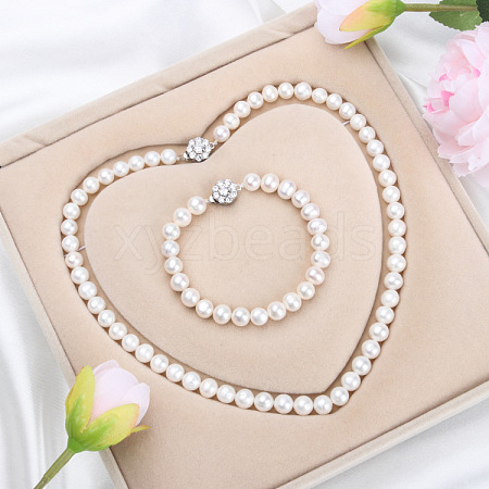 Natural Freshwater Pearl Beaded Necklace & Bracelets Sets for Women WGE4EAE-05-1