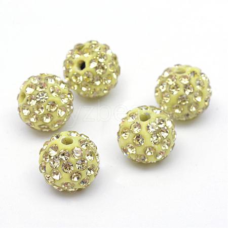 Polymer Clay Pave Rhinestone Beads RB-Q197-10mm-24-1