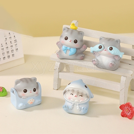 Resin Pudding Cat Shape Mini Model Display Decorations PW-WGC7317-05-1