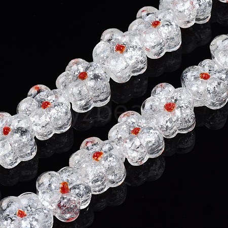 Transparent Handmade Bumpy Lampwork Beads Strands LAMP-S194-022G-1