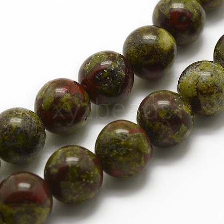 Natural Dragon Blood Beads Strands G-G735-34-8mm-1