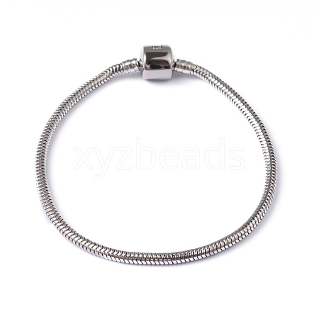 304 Stainless Steel Round Snake Chain European Style Bracelet Making X-STAS-L178-SL0202-21-1