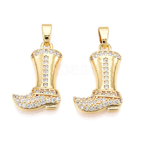 Brass Micro Pave Cubic Zirconia Pendants KK-N254-239G-1