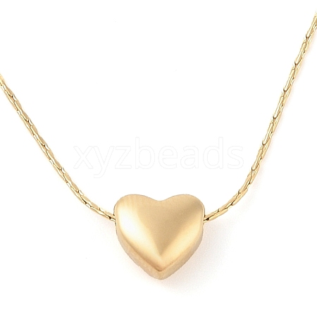 304 Stainless Steel Cardano Chain Heart Pendant Necklaces for Women NJEW-Z046-01G-1