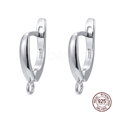 Anti-Tarnish Rhodium Plated 925 Sterling Silver Leverback Earrings STER-K168-003P-1