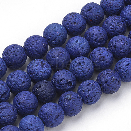 Synthetic Lava Rock Beads Strands X-G-S277-8mm-04-1