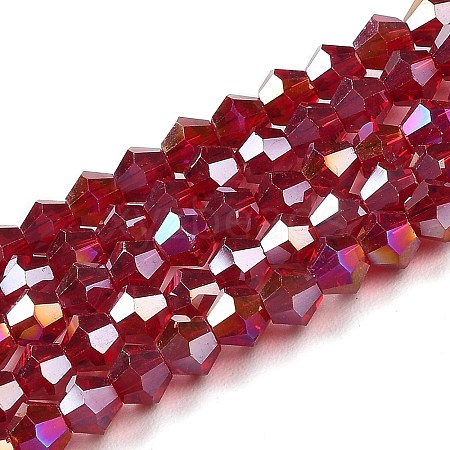 Transparent Electroplate Glass Beads Strands EGLA-A039-T2mm-B27-1