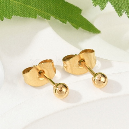 Ion Plating(IP) 304 Stainless Steel Stud Earrings EJEW-L215-57A-G-1
