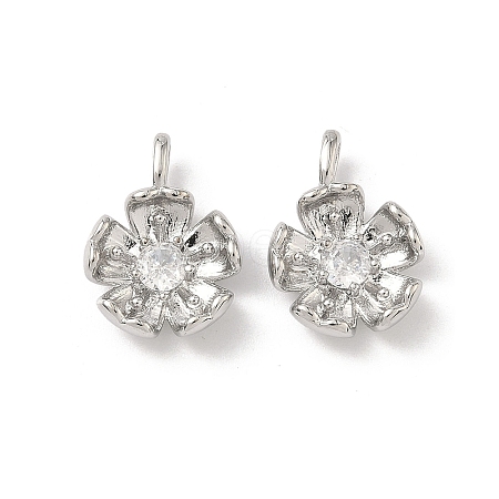 Brass Micro Pave Cubic Zirconia Pendants KK-L260-07P-1