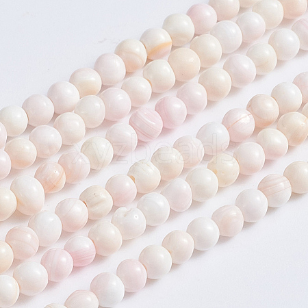 Natural Pink Shell Beads Strands LS-SSHEL-L016-18C-1