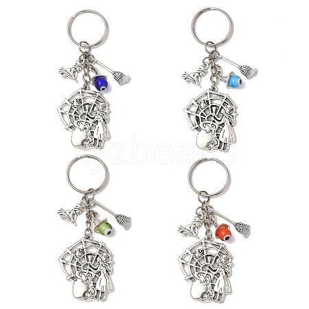 Alloy Lampwork Pendant Keychains KEYC-JKC01276-1