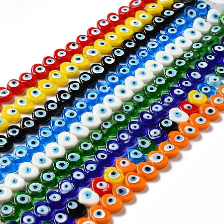 Handmade Evil Eye Lampwork Beads Strands LAMP-E023-07C-1