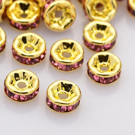 Brass Rhinestone Spacer Beads RB-A014-Z8mm-23G-1