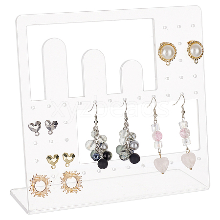 Transparent Acrylic Earring Display Stands EDIS-WH0016-017A-1