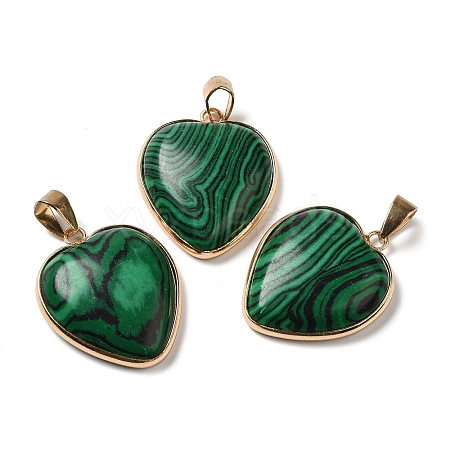 Natural Malachite Pendants G-K335-04G-11-1