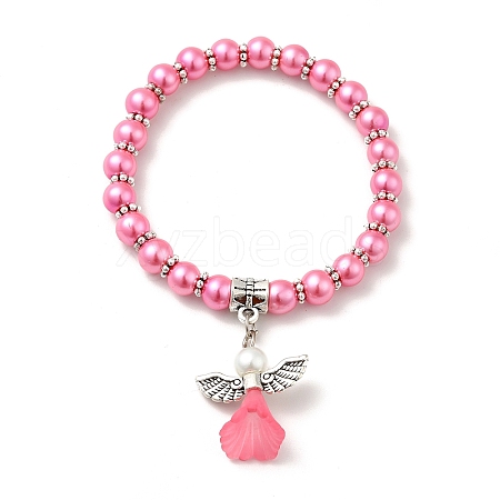 Lovely Wedding Dress Angel Bracelets for Kids BJEW-JB00727-07-1