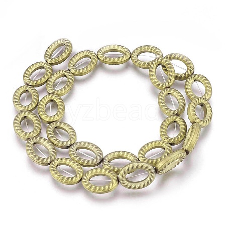 Electroplated Non-magnetic Synthetic Hematite Beads Strands G-P392-P09-1