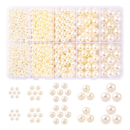 5 Sizes Imitated Pearl Acrylic Beads OACR-YW0001-28-1