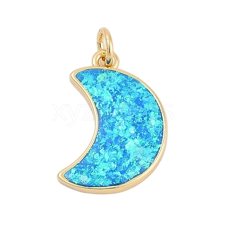 Moon Brass Pendants KK-I723-48G-1