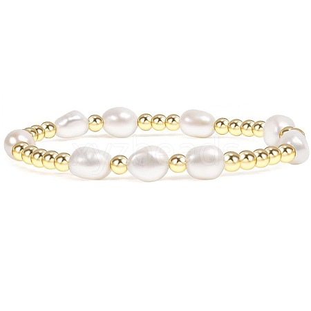 Temperament Magnet Gold Elastic Bracelet Baroque Imitation Pearl Multi layered Layered Bracelet Small and Popular Bracelet BK8855-6-1