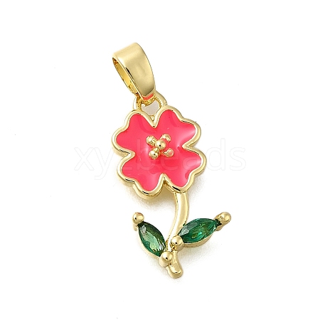 Brass Micro Pave Cubic Zirconia Pendants KK-V002-24G-03-1