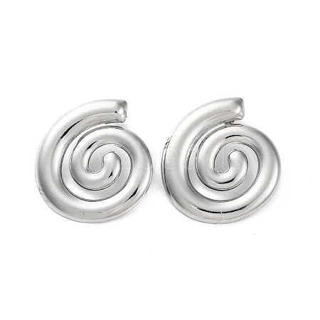 304 Stainless Steel Spiral Stud Earrings EJEW-K295-18P-1