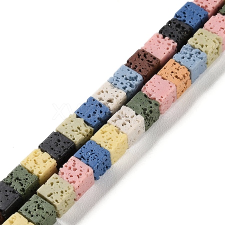 Synthetic Lava Rock Dyed Beads Strands G-H311-02B-05-1