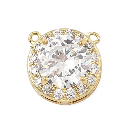 Brass Micro Pave Cubic Zirconia Connector Charms KK-U041-01G-01-1