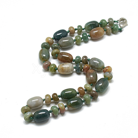 Natural Indian Agate Beaded Necklaces NJEW-S390-12-1