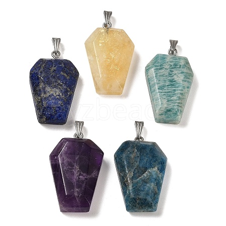 Natural Mixed Stone Pendants G-G004-06B-M02-1