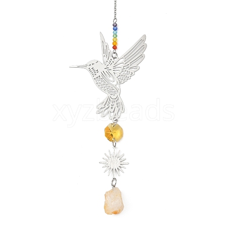 201 Stainless Steel Bird Suncatcher HJEW-JM04875-01-1