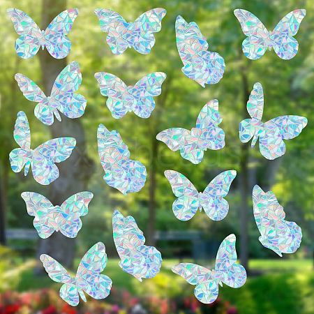 16 Sheets 4 Styles Waterproof PVC Colored Laser Stained Window Film Static Stickers DIY-WH0314-079-1
